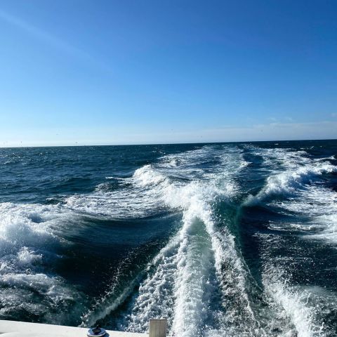 a man riding a wave in the ocean