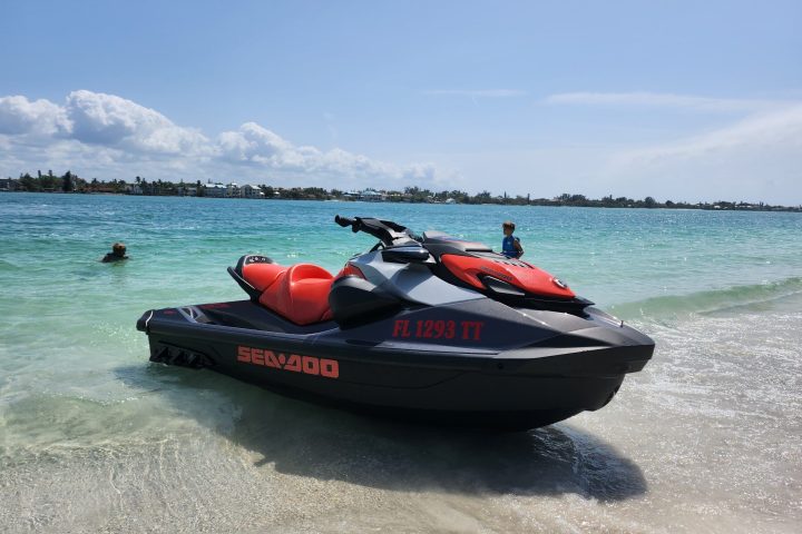 jet ski rental anchored in Sarasota at siesta key beach