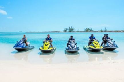 jet skis rental anchored in Sarasota at siesta key beach