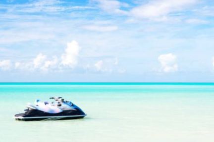a jet ski rental at a serene beach